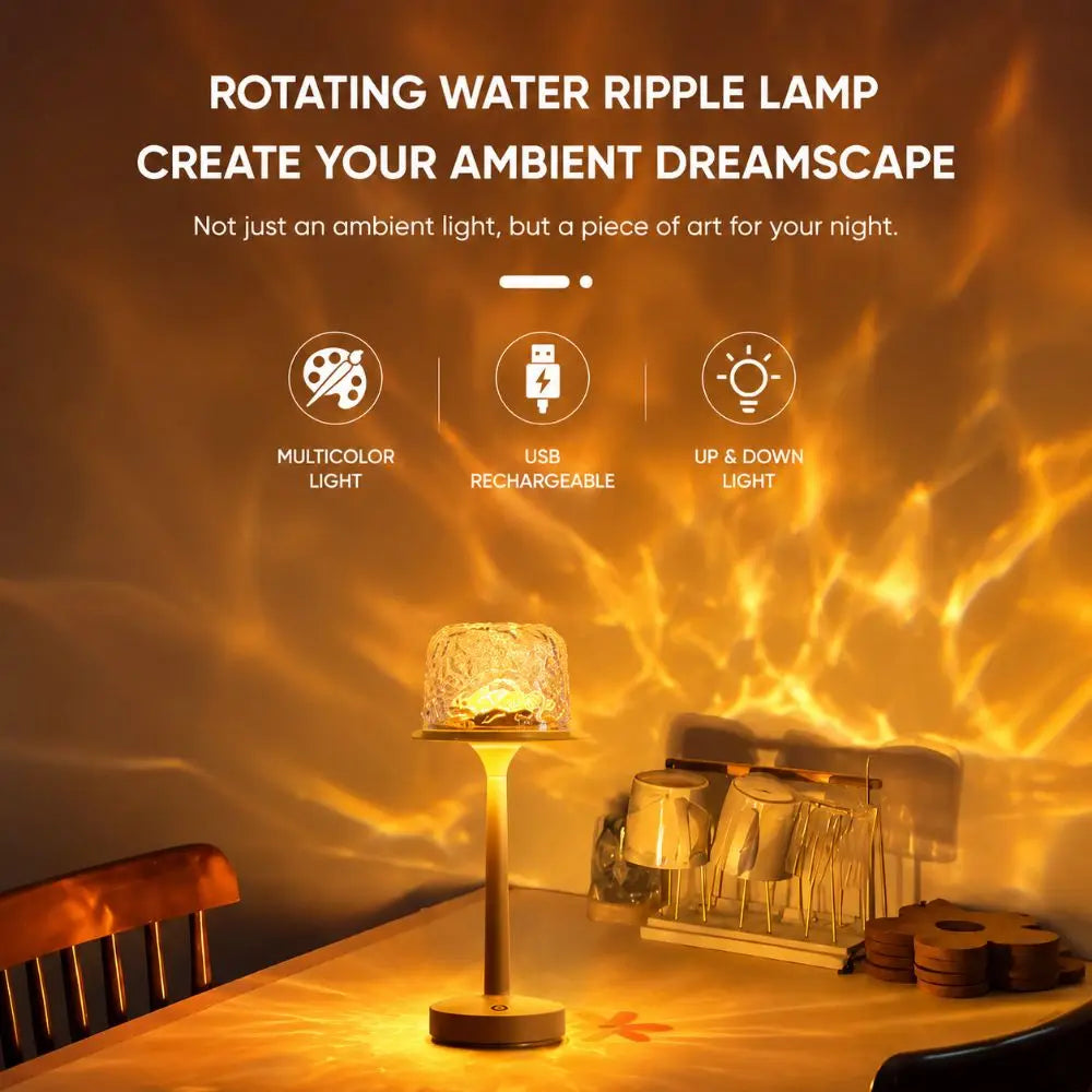 Ocean Wave Projector Lamp – 16 Color Rechargeable LED Night Light LED Projector Lamp Richie's