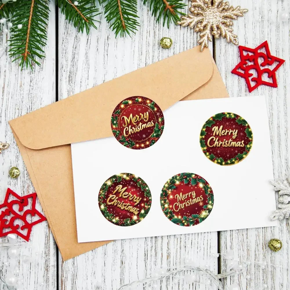 500 Pcs Christmas Round Stickers – Xmas Gift & Craft Labels Christmas Stickers Richie's