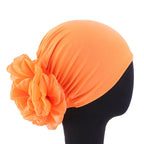 Women's Ruffle Flower Turban Hat – Headscarf & Sleep Cap Women's Turban Hat Richie's orange