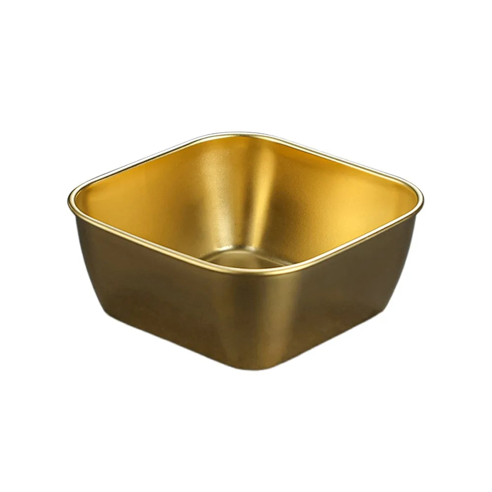 Stainless Steel Snack Basket – Fried Food Tray Silver & Gold Food Serving Basket Richie's Gold-Square
