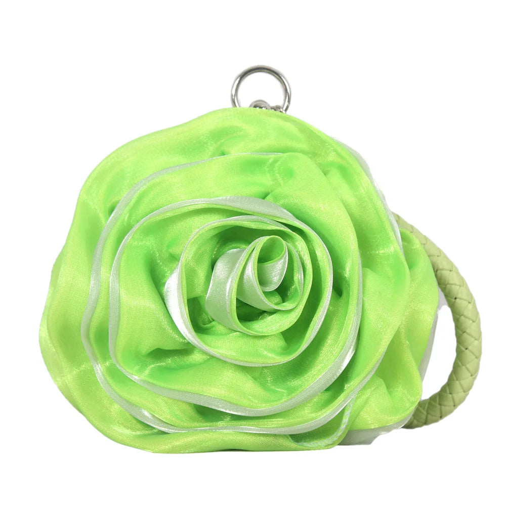 Vintage Floral Rose Evening Clutch Bag | Bridal Wedding Purse Evening Clutch Bag Richie's green
