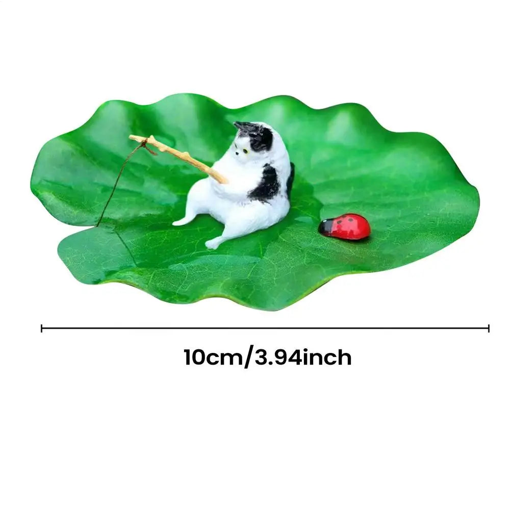 Floating Cat Fishing Aquarium Ornament – Resin Betta Tank Decor Aquarium Ornament Richie's 05