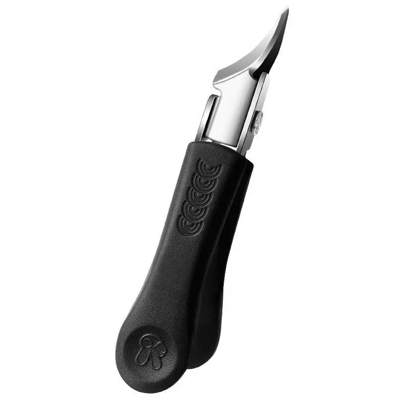 Anti-Splash Slanted Nail Clipper – Stainless Steel Toenail Tool Nail Clipper Richie's Black