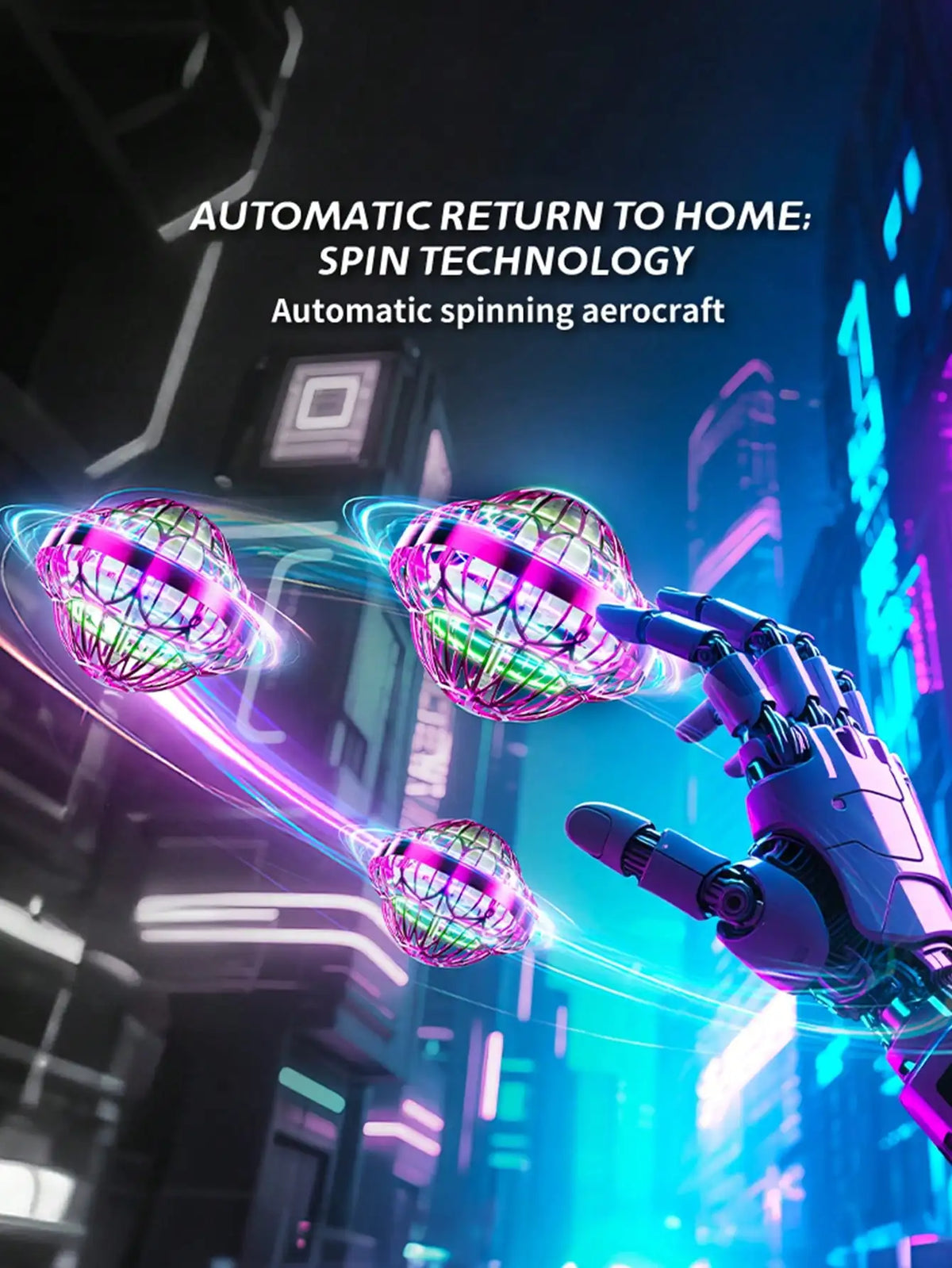 UFO Smart Floating Ball – LED Glow Spinning Flying Toy Gift Flying Toy Richie's