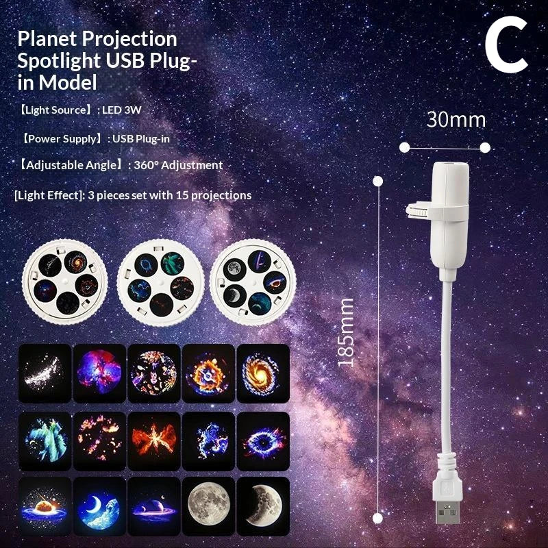 USB Galaxy Projector Night Light – 5 Cosmic Patterns & Flex Neck Galaxy Night Projector Richie's