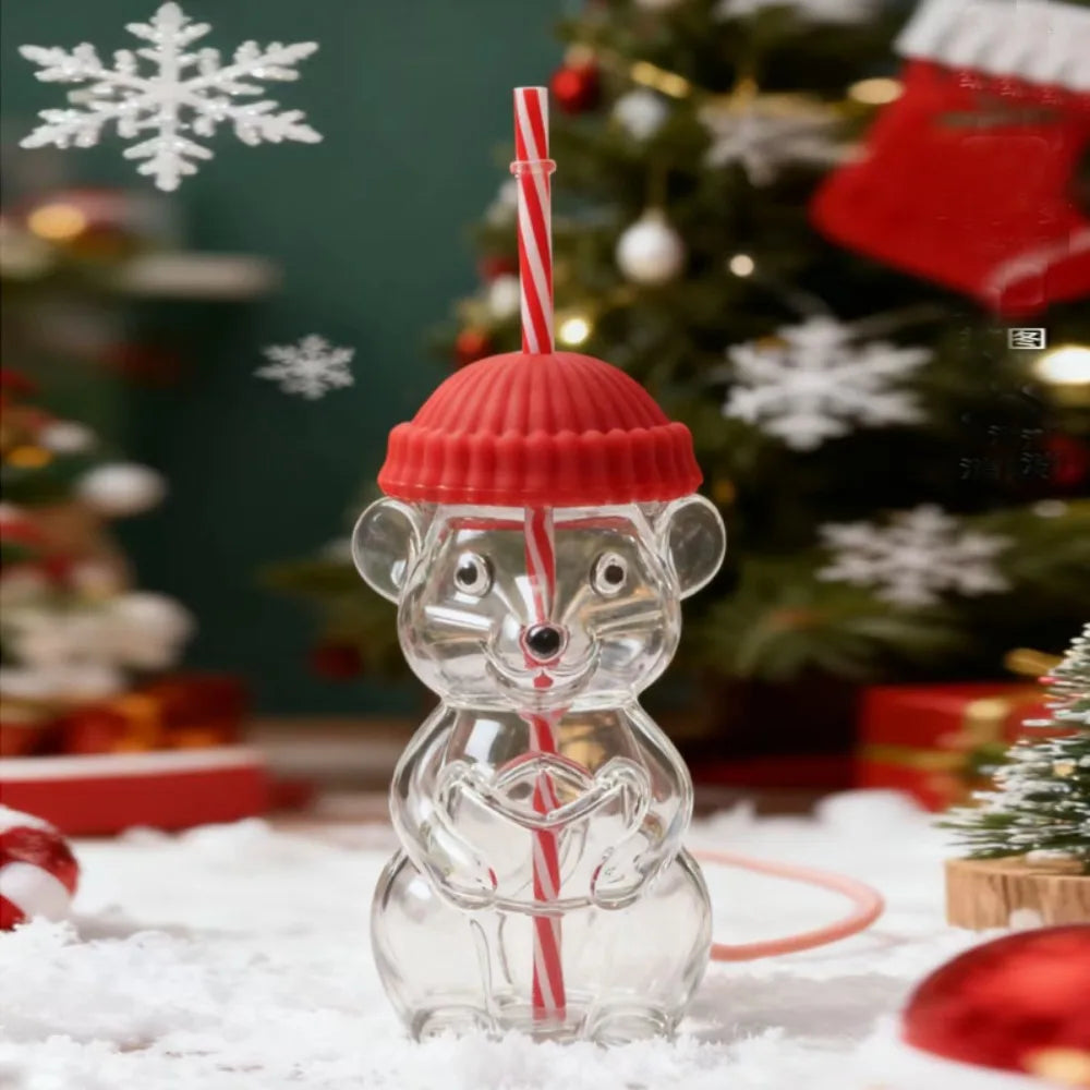 Mouse Glass Cup with Lid & Straw – Cute Borosilicate Mug Glass Novelty Mug Richie's Style 3