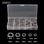 200PCS Stainless Steel Fishing Split Rings 5-Size Lure Connector Set Fishing Split Rings Richie's