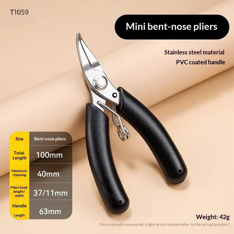 Mini Curved Needle Nose Pliers – Stainless Steel Non-Slip Grip Mini Needle Nose Pliers Richie's A4