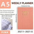 2027 A5 Weekly & Daily Planner Calendar Schedule Book Daily Weekly Planner Richie's Pink 1 Piece A5