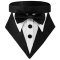 Formal Tuxedo Dog Bandana – Adjustable Necktie Scarf S/M/L Dog Bandana Necktie Richie's Black L