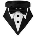 Formal Tuxedo Dog Bandana – Adjustable Necktie Scarf S/M/L Dog Bandana Necktie Richie's Black L