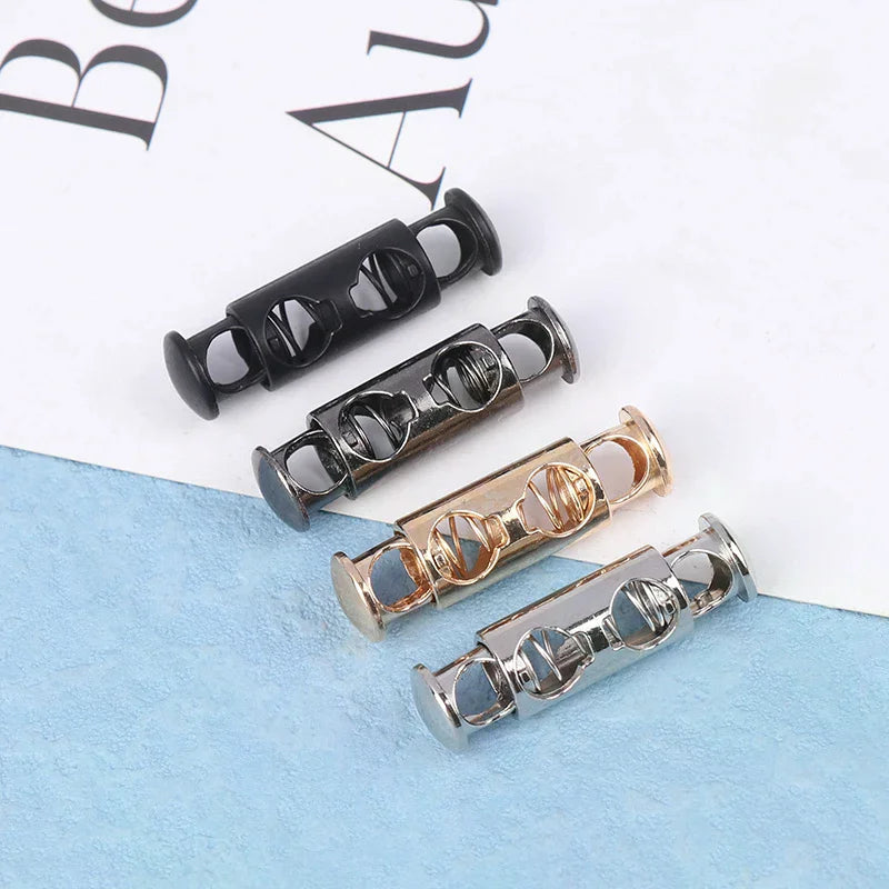 10Pcs Metal Spring Buckle Cord Lock Double Hole 26×8×5mm Cord Lock Buckle Richie's