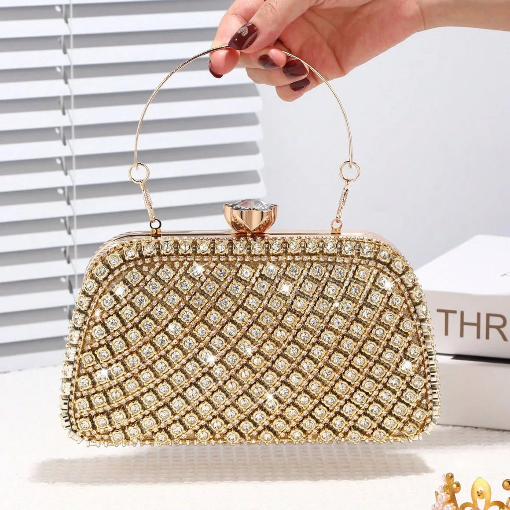 Silver Diamond Glitter Evening Clutch Bag – Bridal Handbag Evening Clutch Bag Richie's