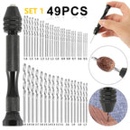 49PCS Precision Pin Vise Hand Drill Set 0.2–3.0mm HSS Twist Bits Pin Vise Drill Set Richie's