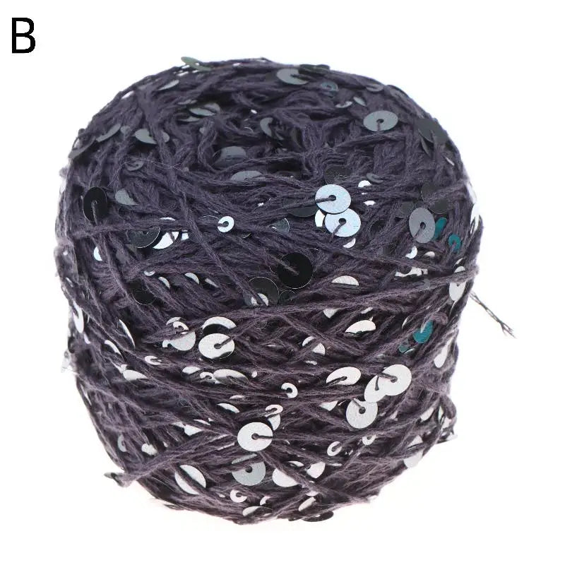 Sequin Cotton Yarn 50g Ball – Glitter Knitting & Crochet Thread Sequin Craft Yarn Richie's B