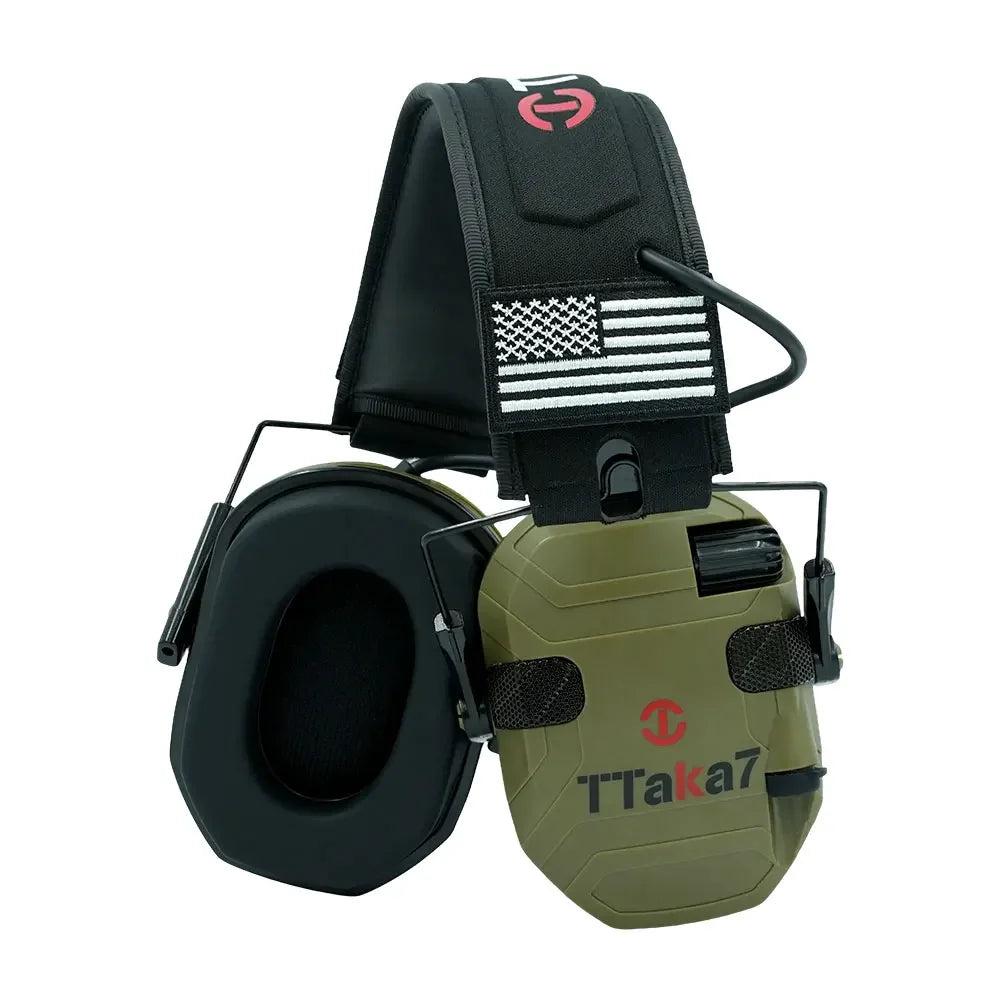 Tactical Electronic Shooting Earmuff 22NRR Foldable Headset Electronic Shooting Earmuff Richie's W3 green