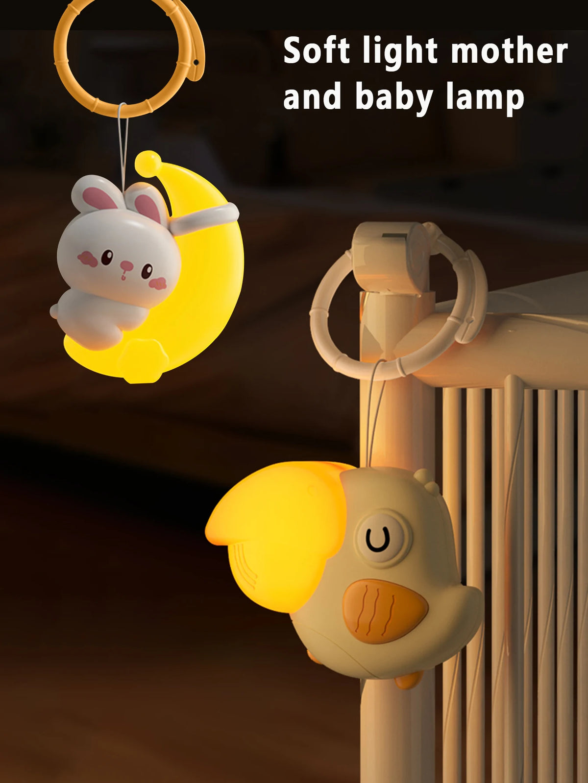 Animal Night Light for Baby – Bird & Rabbit Musical Stroller Light Baby Night Light Richie's