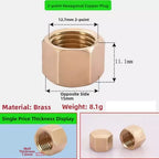 Brass BSP Threaded Pipe End Cap Plug – Hex Head Blind Stopper Pipe Fitting Plug Richie's Hex Plug 1I4