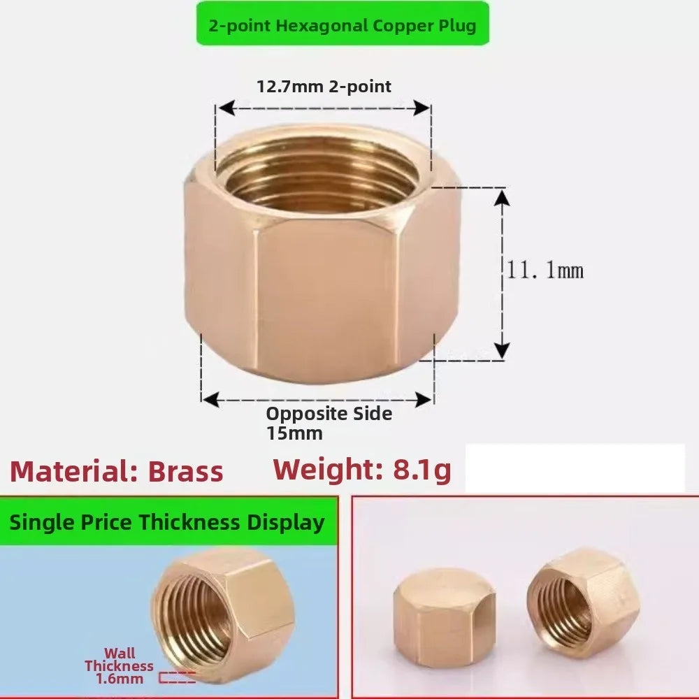 Brass BSP Threaded Pipe End Cap Plug – Hex Head Blind Stopper Pipe Fitting Plug Richie's Hex Plug 1I4