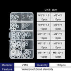 Nitrile Silicone Rubber O-Ring Flat Gasket Faucet Repair Kit Rubber Gasket Kit Richie's One Box BVW-100-flat gasket