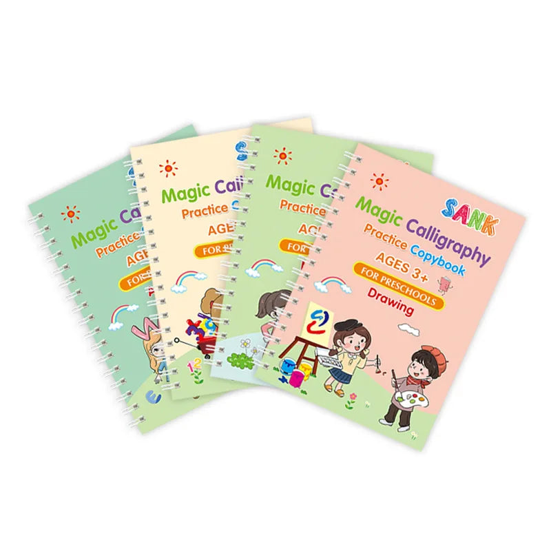 Reusable Magic Practice Copybook for Kids – English Writing Kids Practice Copybook Richie's 4pcs set
