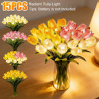 15-Piece LED Tulip Night Light Bouquet – Warm Glow Décor LED Flower Night Light Richie's