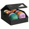 24-Cap Hat Storage Box | Clear Window Stackable Organizer Hat Storage Organizer Richie's Black