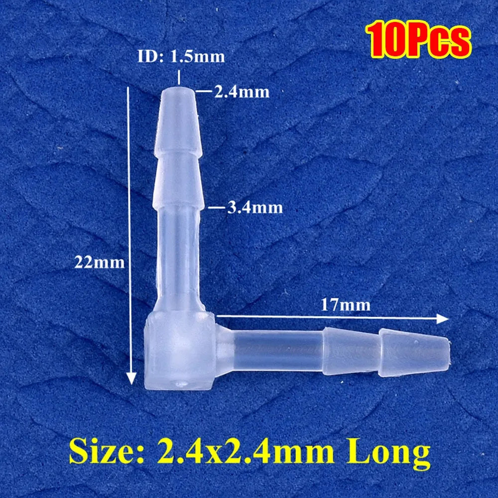 10Pcs 90° PP Elbow Hose Connectors 4–20mm Aquarium Fittings Hose Elbow Fittings Richie's 10Pcs 2.4mm 16mm