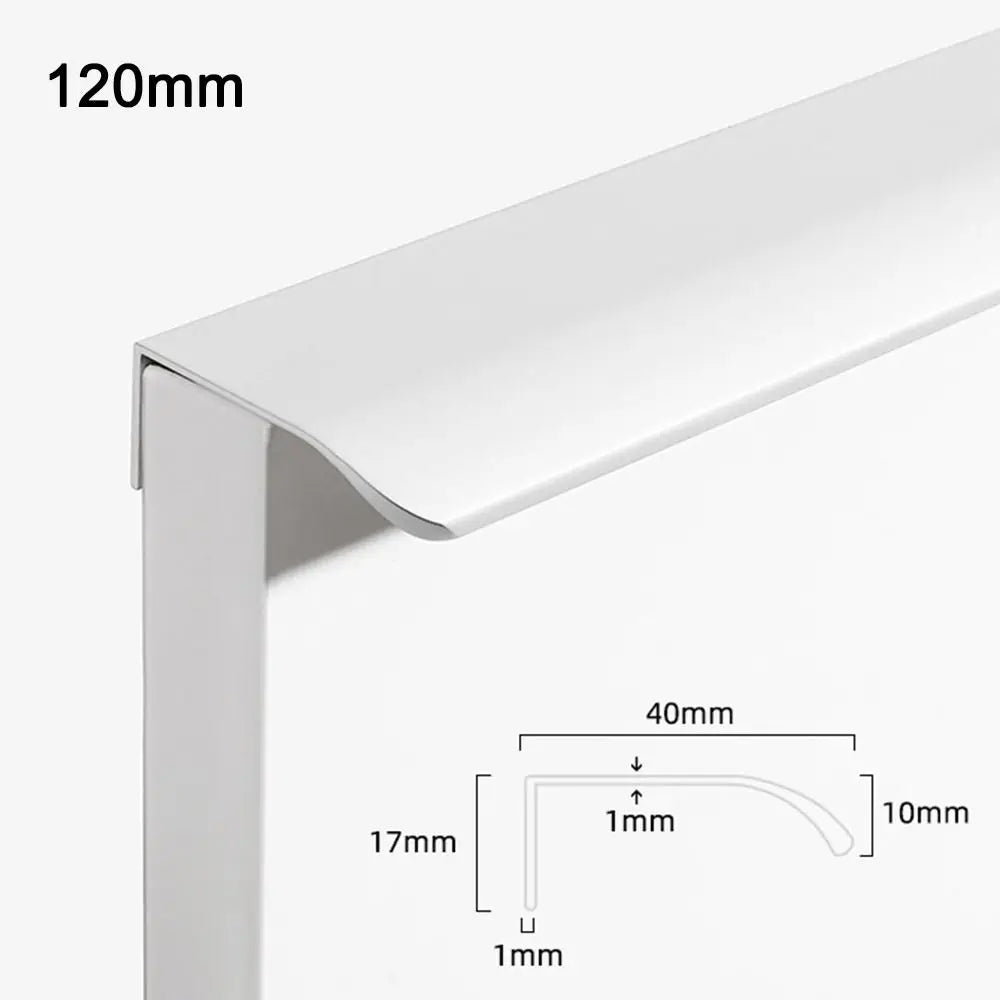 Aluminum Concealed Edge Finger Pull Hidden Bar Drawer Pulls Cabinet Drawer Pull Richie's white-120mm