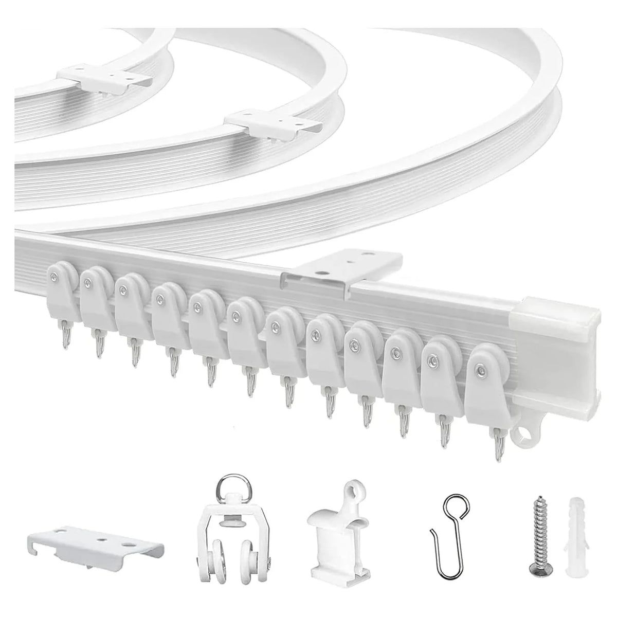 Flexible Bendable Curtain Track – Ceiling or Wall Mount 1m Curtain Track Rail Richie's
