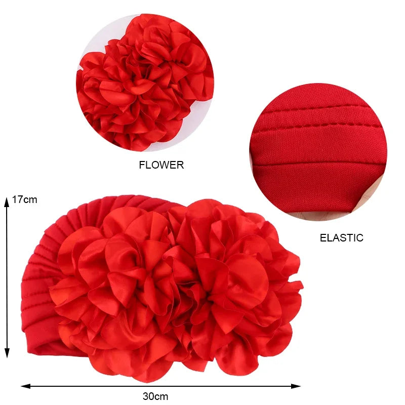 Women's Muslim Hijab Cap Flower Turban Bonnet – 11 Colors Hijab Turban Cap Richie's