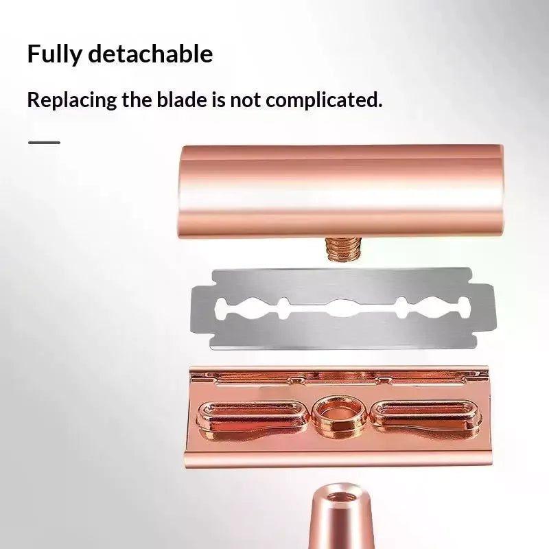 Double Edge Safety Razor – Eco-Friendly, Rose Gold, Men & Women Safety Razor Richie's