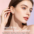 Angel Wing Crystal Stud Earrings – Sparkling Geometric Ear Studs Crystal Stud Earrings Richie's