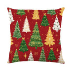 Christmas Cushion Cover – Tree Print Checkered Pillowcase 45×45cm Decorative Pillow Cover Richie's Style 8