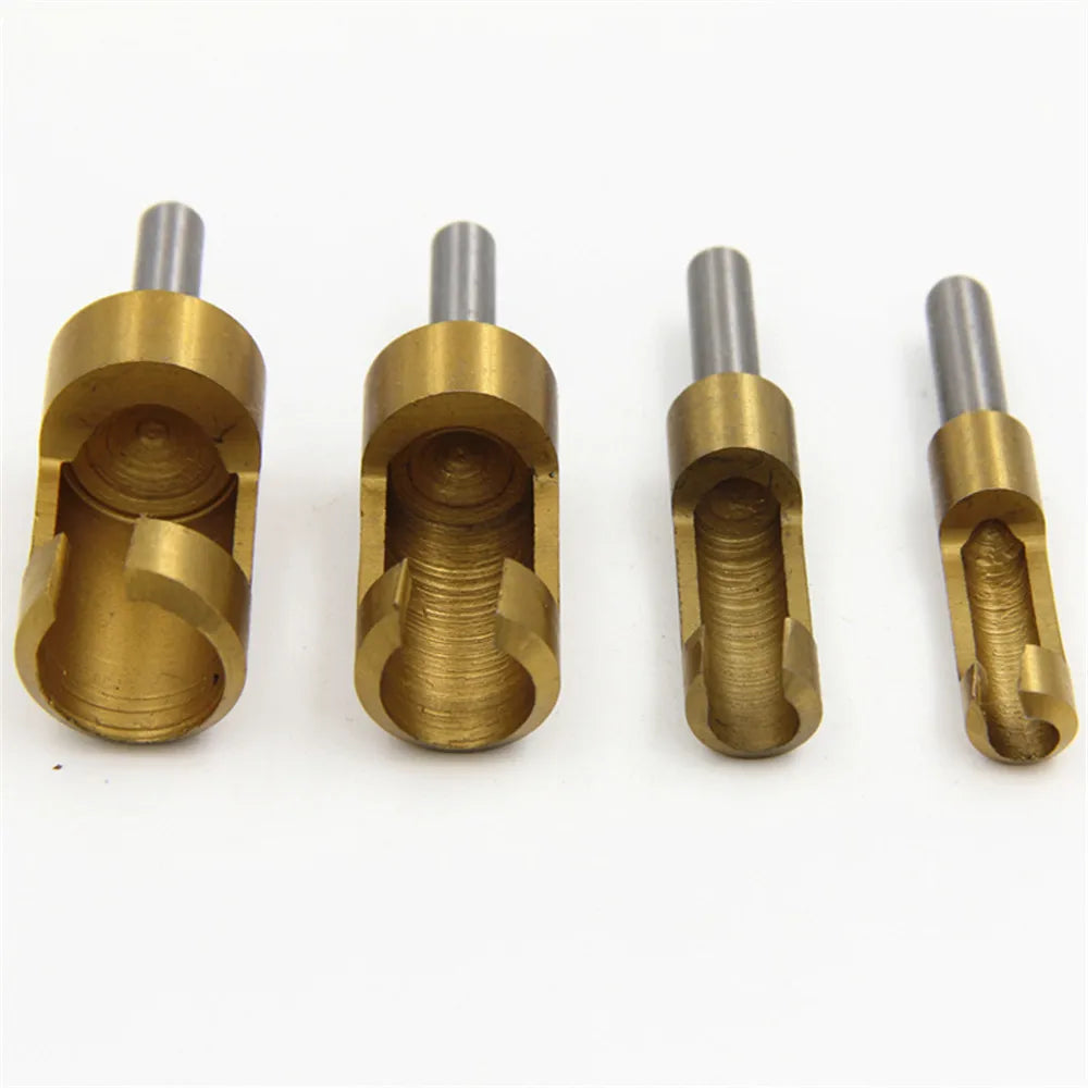 Titanium Plug Cutter Set 6–16mm | 4-Piece Wood Drill Bits Wood Plug Cutter Set Richie's