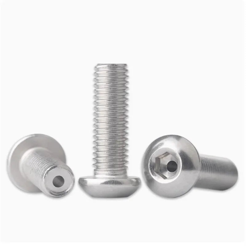 10PCS 304 Stainless Steel Round Head Hex Hollow Screws M2–M6 Hollow Machine Screws Richie's