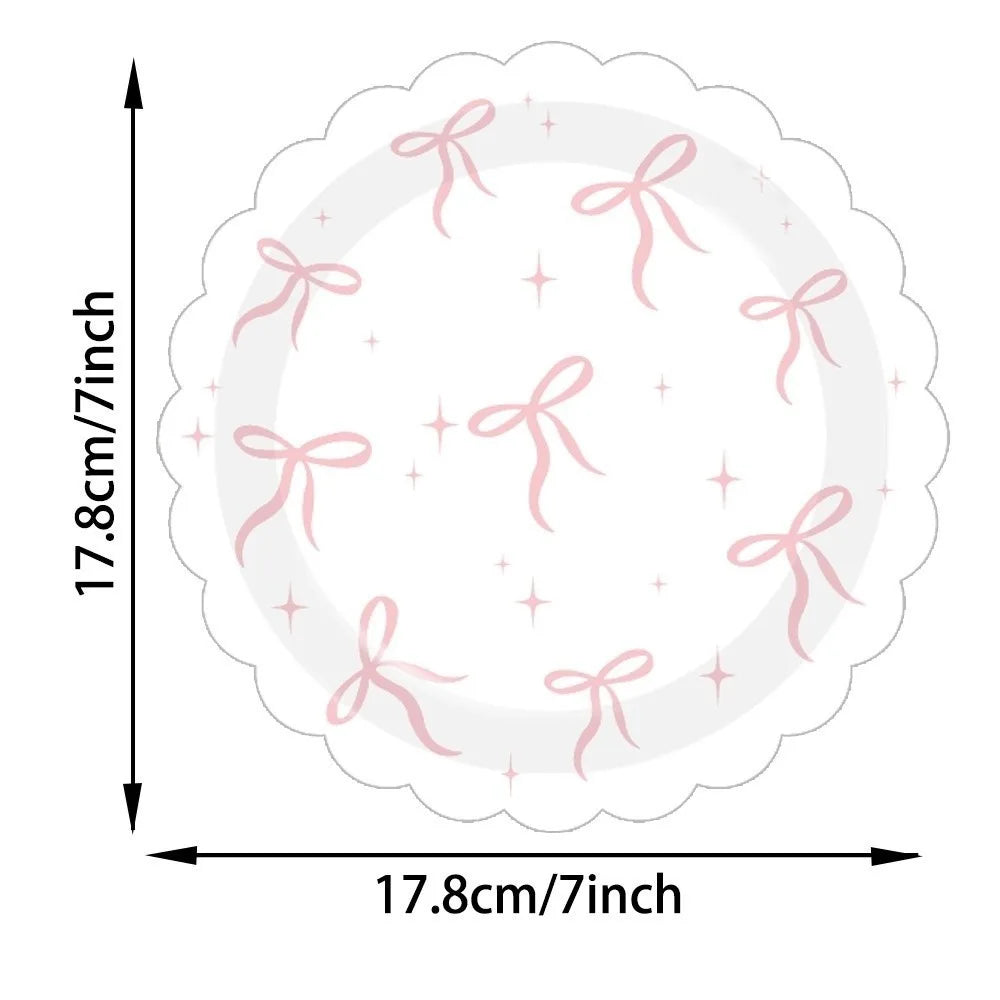 10pcs Pink Cherry Disposable Paper Plates 7 Inch Party Tableware Disposable Paper Plates Richie's Type D