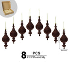 8pcs Velvet Gift Box Christmas Tree Ornaments – Flocked Pendants Christmas Tree Ornaments Richie's Coffee 1.5cm