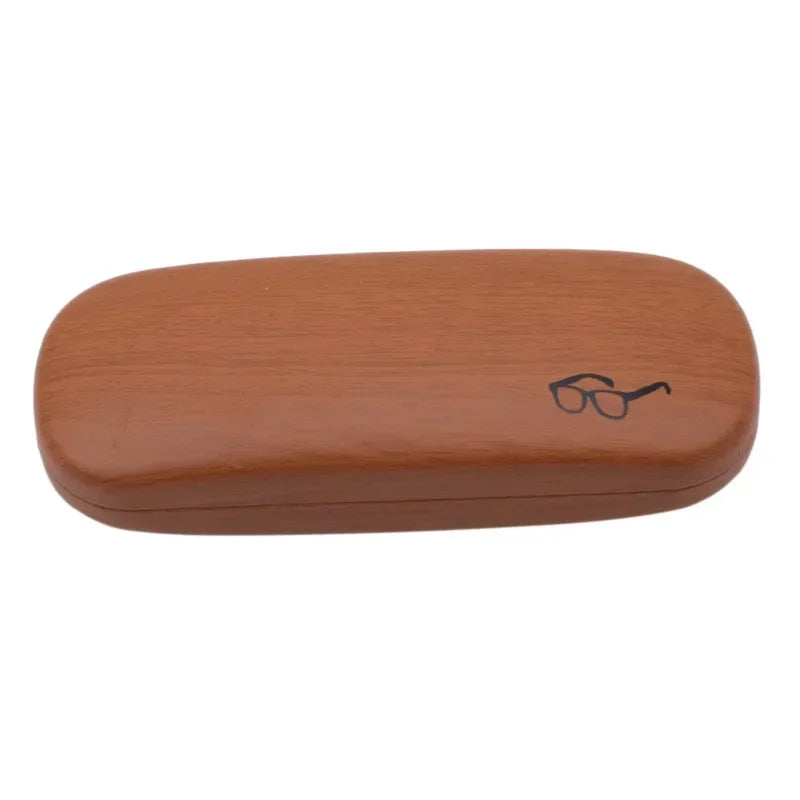 Wood Grain Hard Shell Glasses Case – PU Leather Eyeglass Box Eyeglass Case Richie's Brown