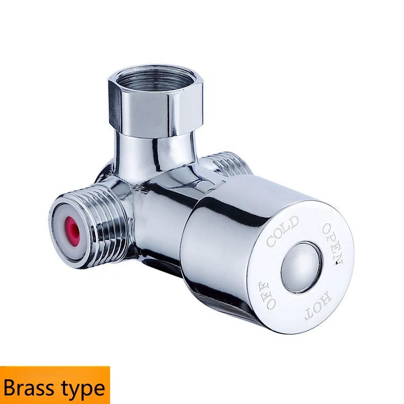 G1/2" Thermostatic Bathroom Mixing Valve | Hot Cold Shower Thermostatic Mixing Valve Richie's BRASS