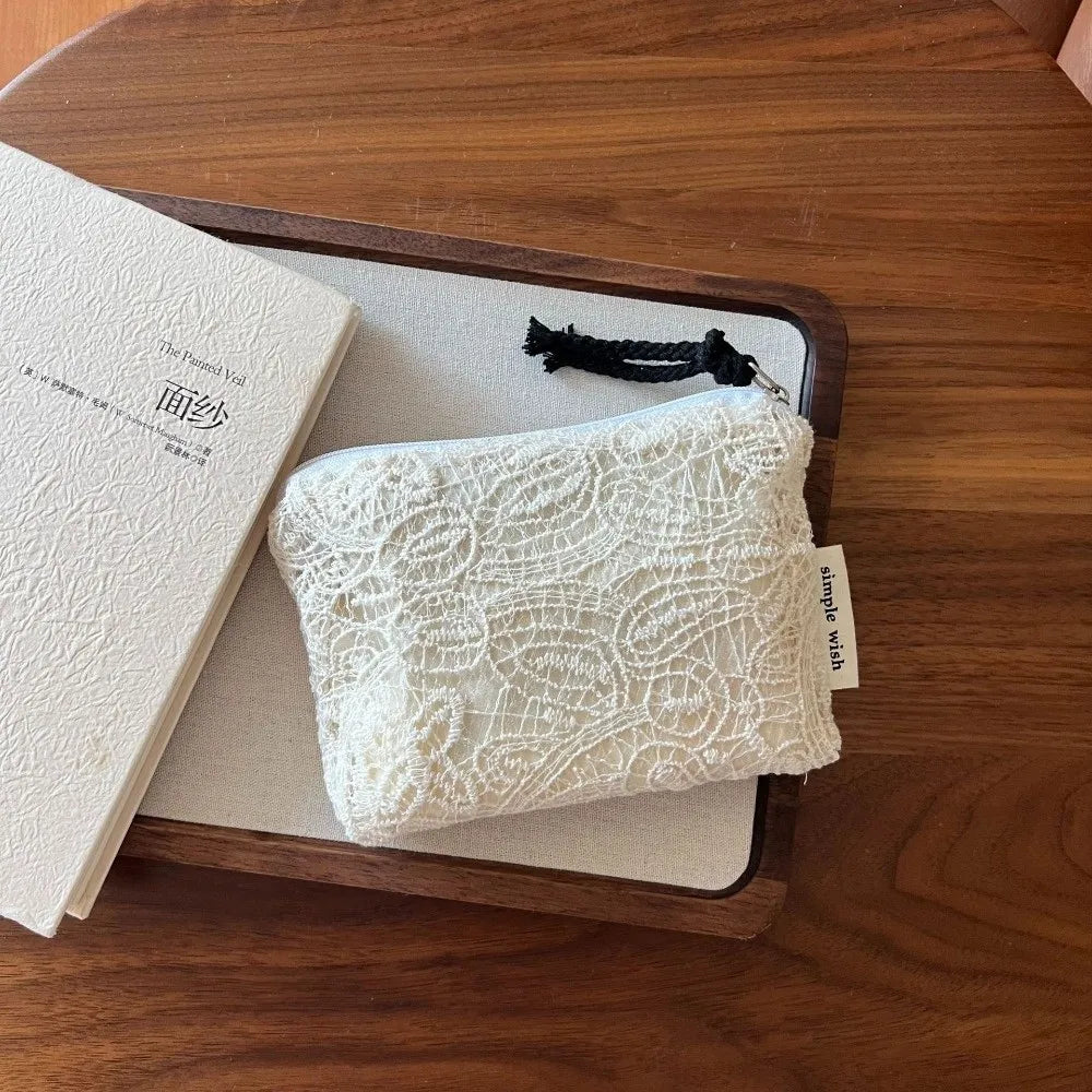French Art Deco Lace Embroidered Cotton Coin Purse Mini Pouch Coin Purse Pouch Richie's 3
