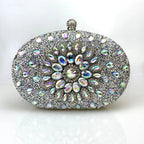 Flower Rhinestone Evening Clutch Bag with Chain – Prom & Wedding Evening Clutch Bag Richie's light blue 20x5x15cm
