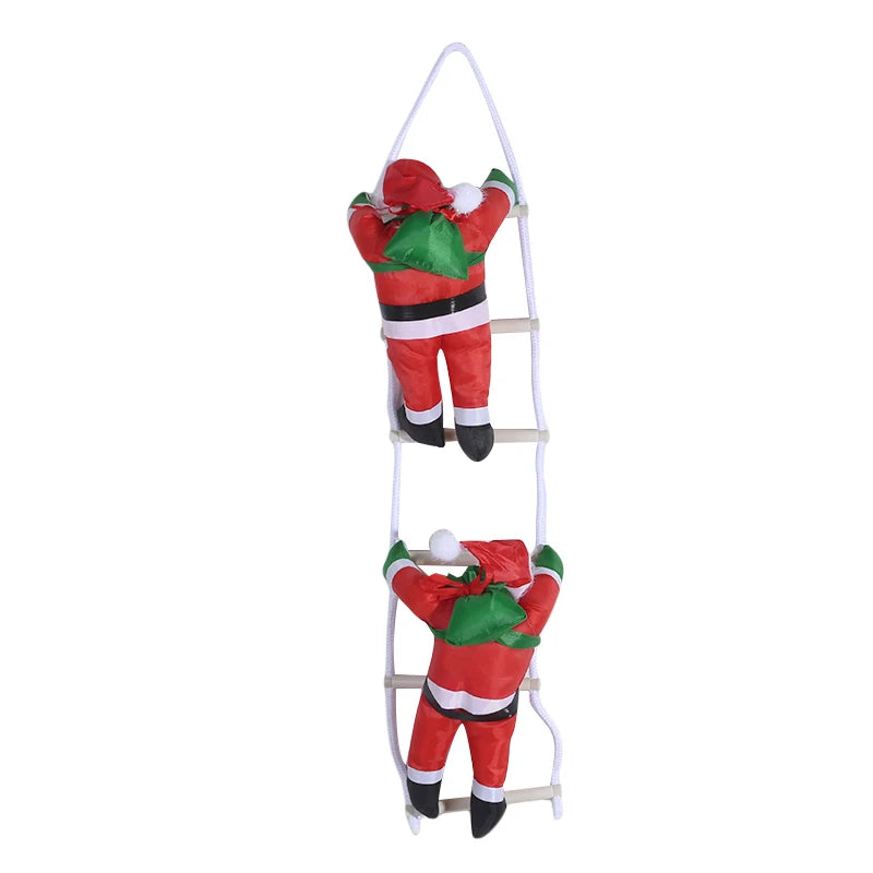 Santa Claus Climbing Ladder Christmas Hanging Decoration Doll Christmas Hanging Decoration Richie's Red Two person 4PCs