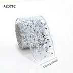 2M Sparkling Mesh Christmas Ribbon Glitter Sequins DIY Bow Christmas Ribbon Richie's 5.8CM Silver