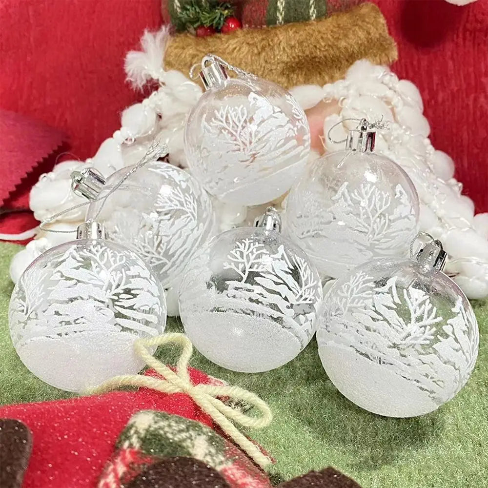 6pcs Clear Christmas Baubles 6cm – Transparent Xmas Tree Ornaments Christmas Tree Ornaments Richie's