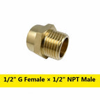 Brass G BSP Female to NPT Male Thread Pipe Fitting Adapter Pipe Fitting Adapter Richie's G 1-2- F x1-2- NPT M