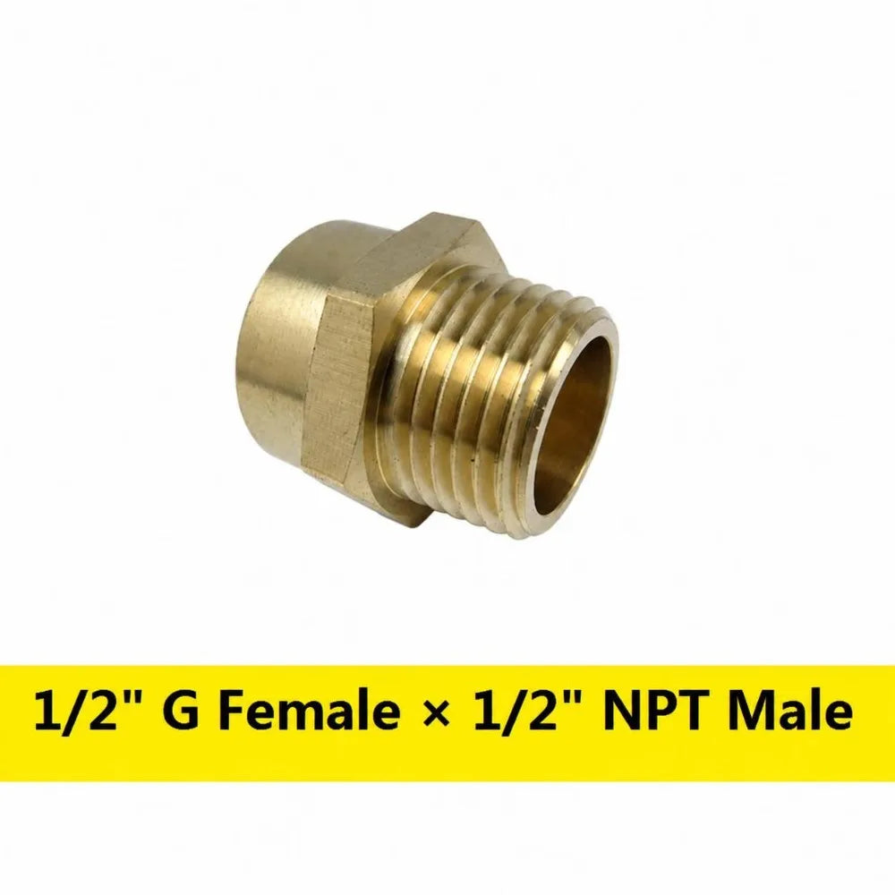 Brass G BSP Female to NPT Male Thread Pipe Fitting Adapter Pipe Fitting Adapter Richie's G 1-2- F x1-2- NPT M