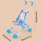 Pink Foldable Doll Stroller Pretend Play Toy – Girls Gift Doll Stroller Toy Richie's