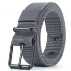 Unisex Canvas Pin Buckle Belt – Outdoor Sports Eyelet Belt Canvas Belt Richie's Gray
