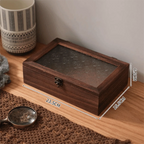 Retro Wooden Flip Cover Desktop Jewelry & Storage Box Wooden Storage Box Richie's M